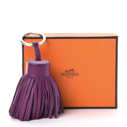 Hermes Lambskin Carmen Tassel Key Holder Violet 8 of 8