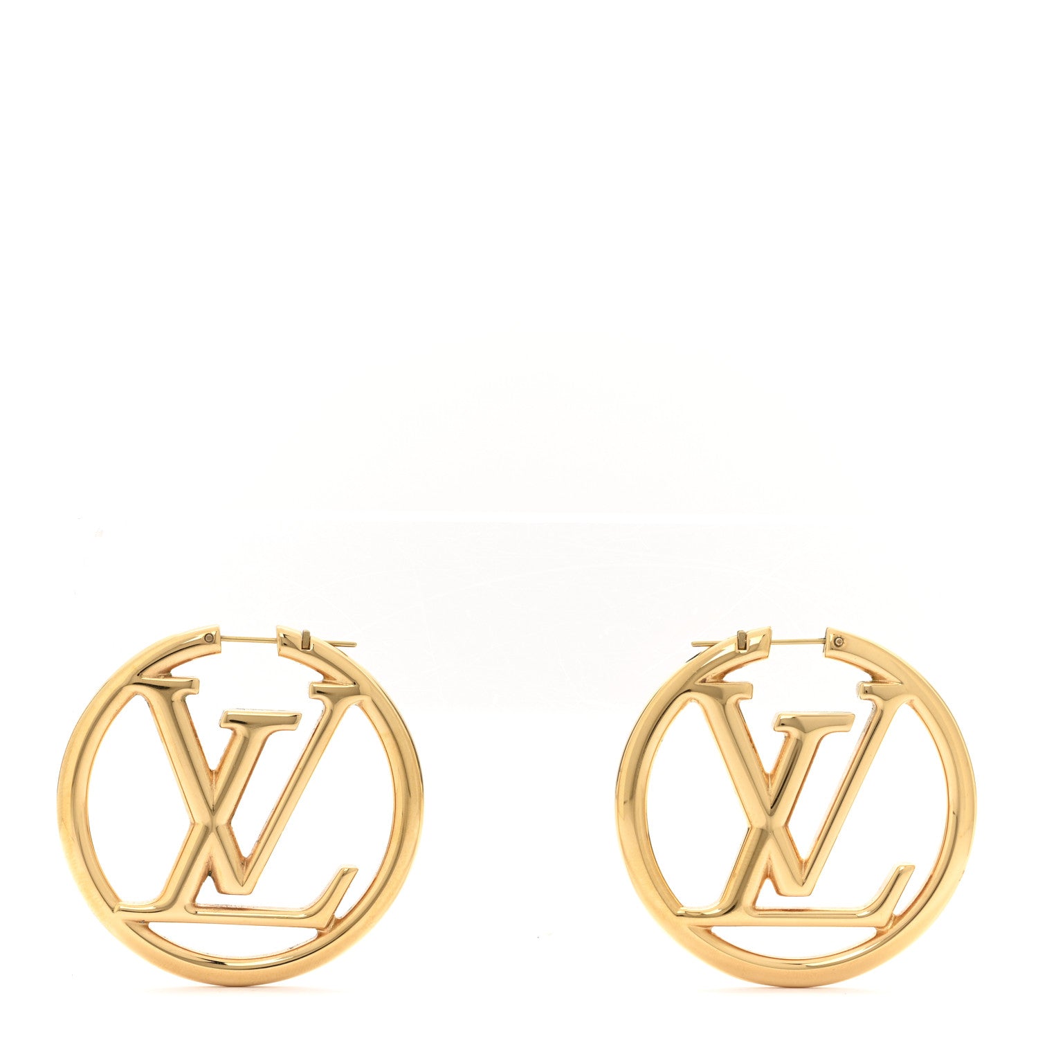 Louis Vuitton Metal Louise Hoop Earrings Gold 1 of 5