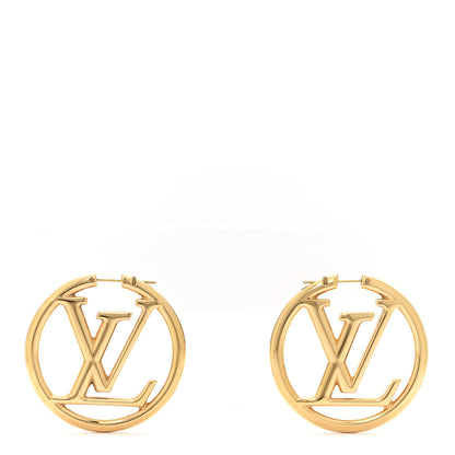 Louis Vuitton Metal Louise Hoop Earrings Gold 1 of 5