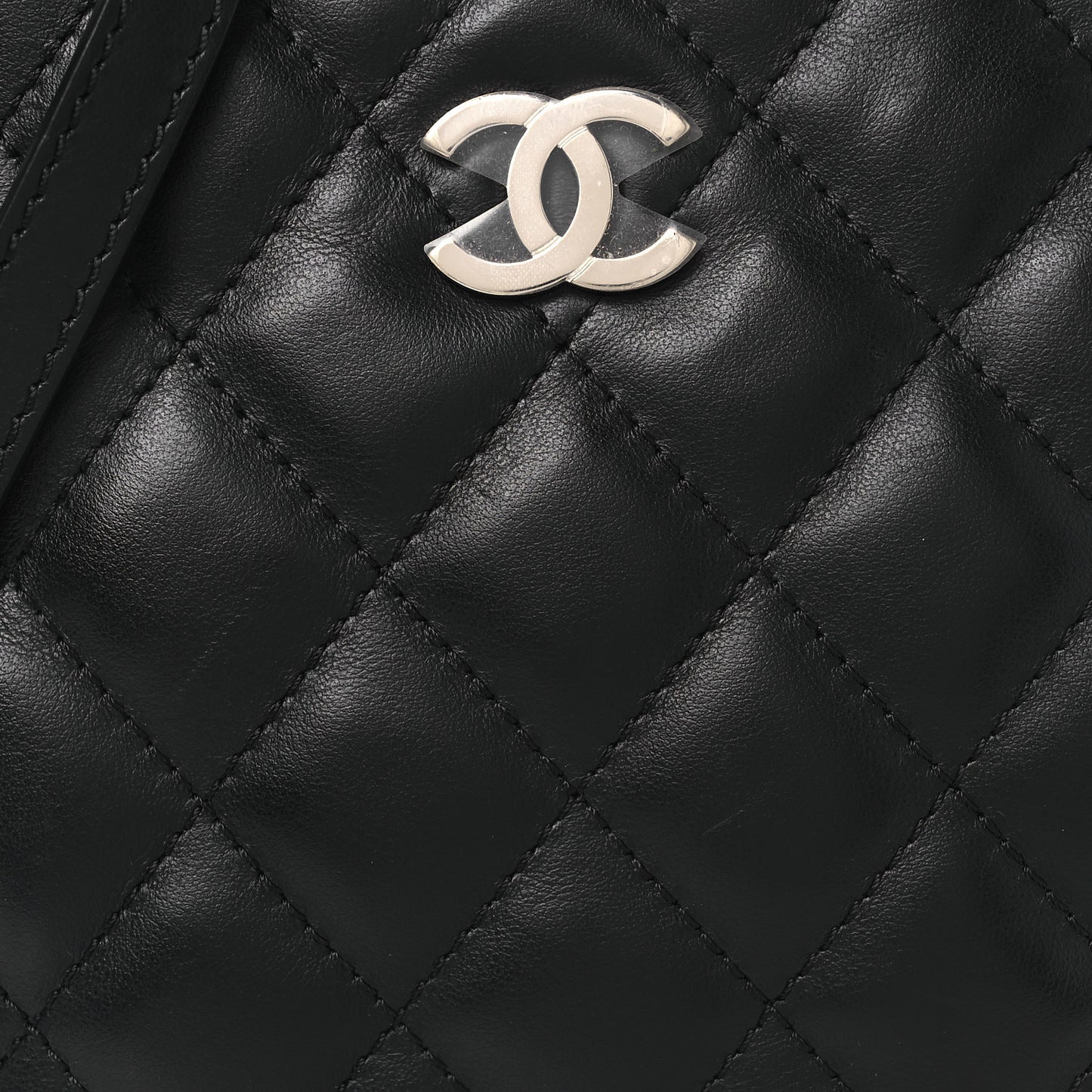 Lambskin Quilted Uniform Crossbody Bag Black