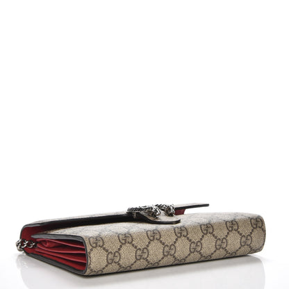 Gucci GG Supreme Monogram Mini Dionysus Chain Wallet Beige Vulcanic Red 4 of 7