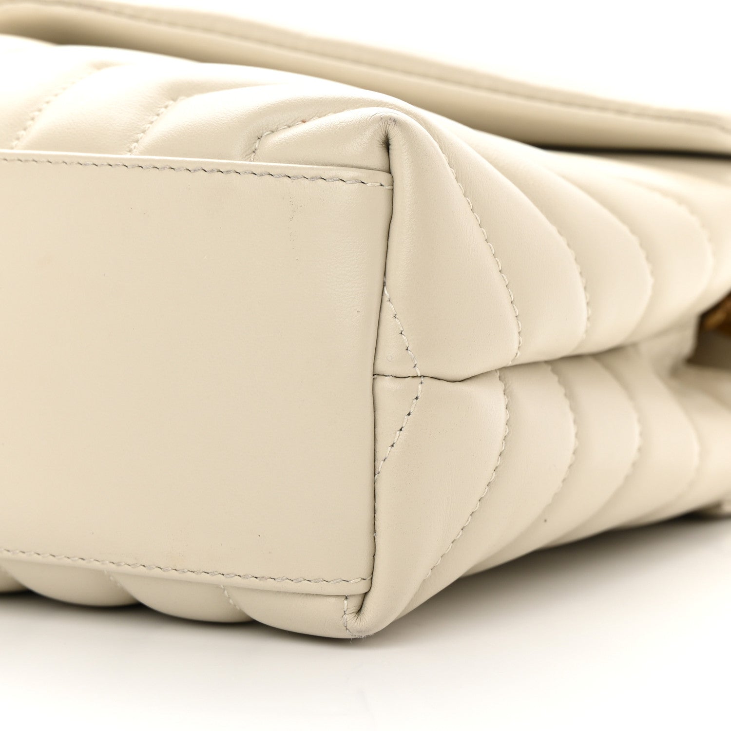 Saint Laurent Calfskin Y Quilted Monogram Small Loulou Chain Satchel Blanc Vintage 10 of 14