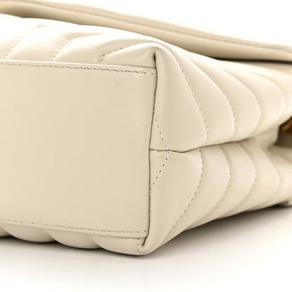 Saint Laurent Calfskin Y Quilted Monogram Small Loulou Chain Satchel Blanc Vintage 10 of 14