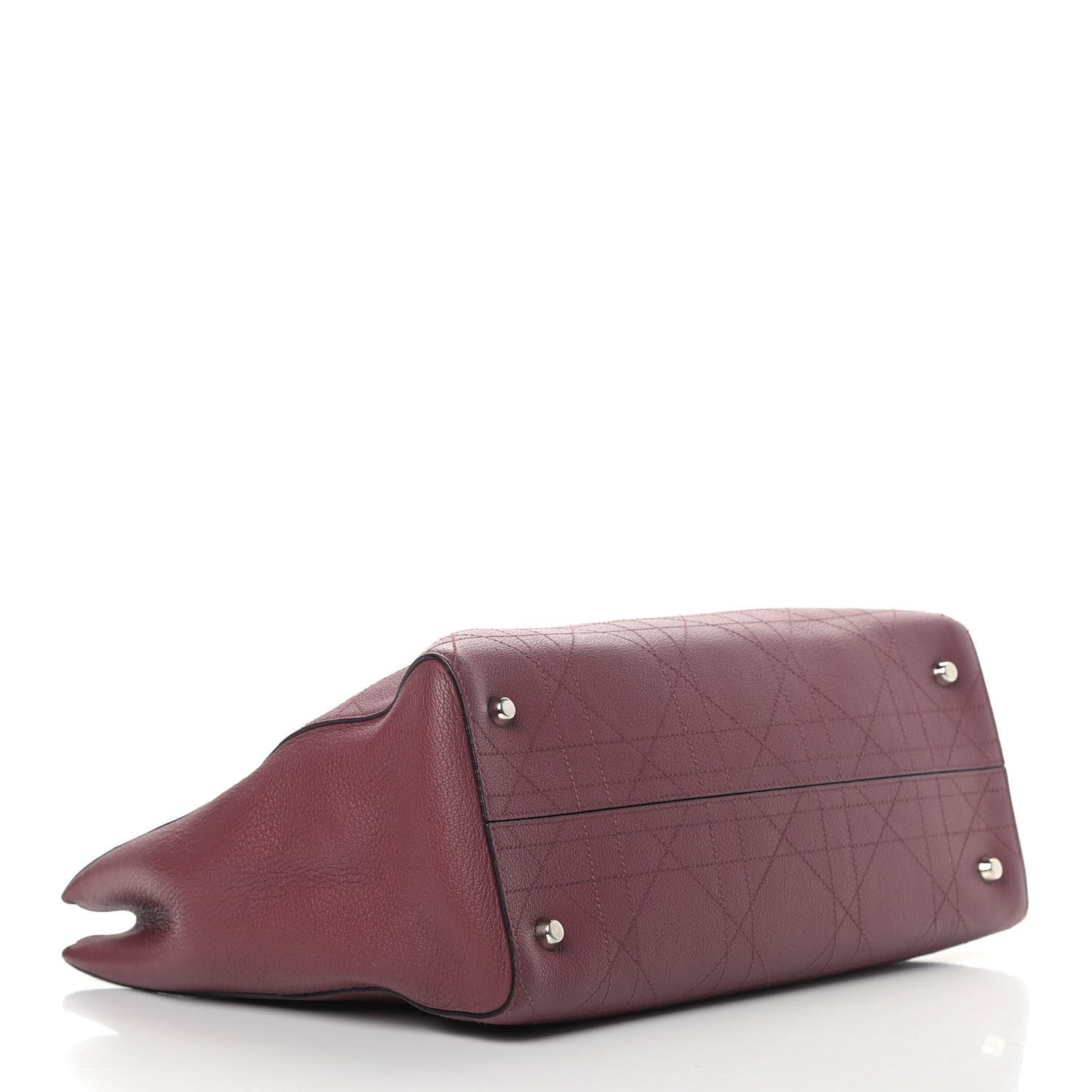 Grained Calfskin Cannage Medium Ultradior Tote Burgundy