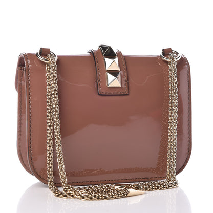 Valentino Garavani Patent Small Glam Lock Rockstud Flap Dahlia Rose 2 of 9