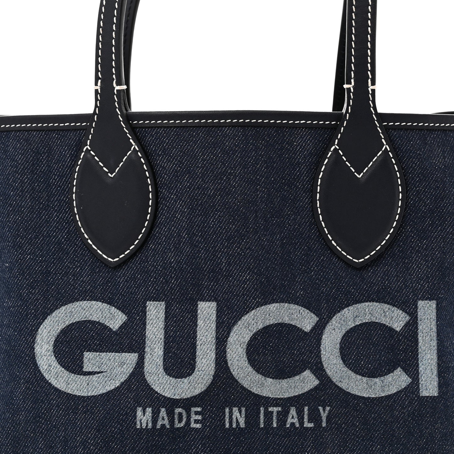 GG Supreme Monogram Denim Small Totissima Reversible Tote Beige Blue