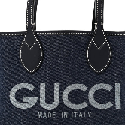 Gucci GG Supreme Monogram Denim Small Totissima Reversible Tote Beige Blue 12 of 16