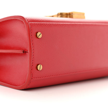 Saint Laurent Grain de Poudre Mini Classic Monogram Cassandra Top Handle Rouge Eros 8 of 11