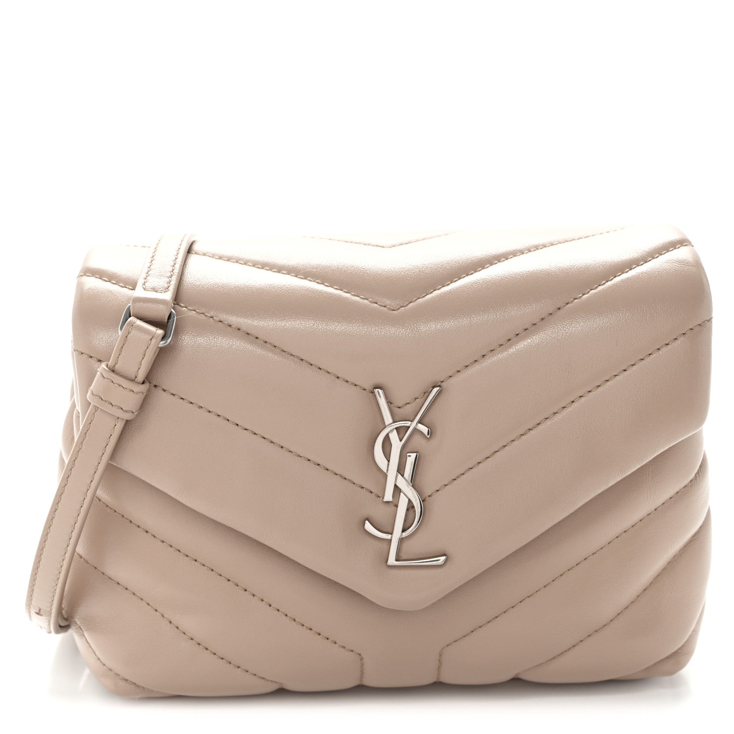 Saint Laurent Calfskin Y Quilted Monogram Toy Loulou Crossbody Bag Light Natural 1 of 10