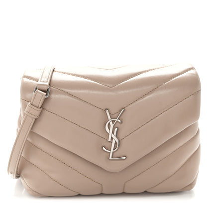 Saint Laurent Calfskin Y Quilted Monogram Toy Loulou Crossbody Bag Light Natural 1 of 10