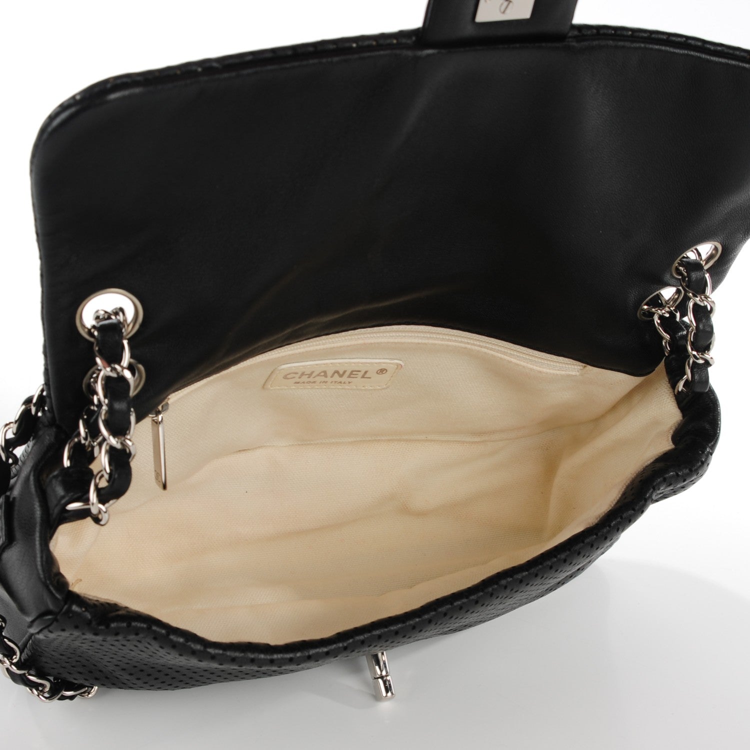 Chanel Lambskin Perforated Medium Baseball Spirit Flap Black 8 of 8