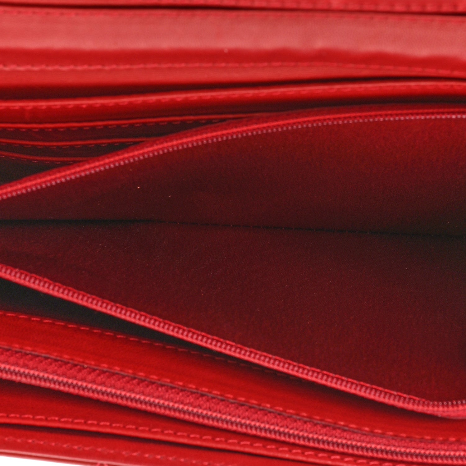 Chanel Patent Calfskin Quilted Brilliant East West Flap Clutch Red 9 of 16