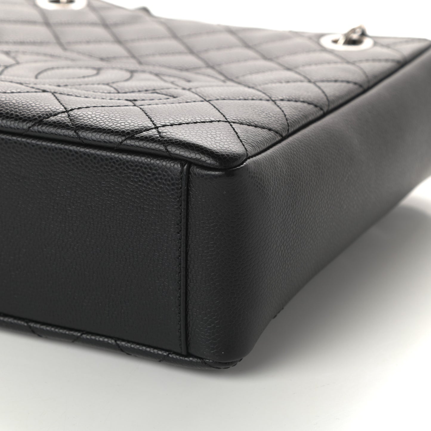 Caviar Quilted Petit Shopping Tote PST Black