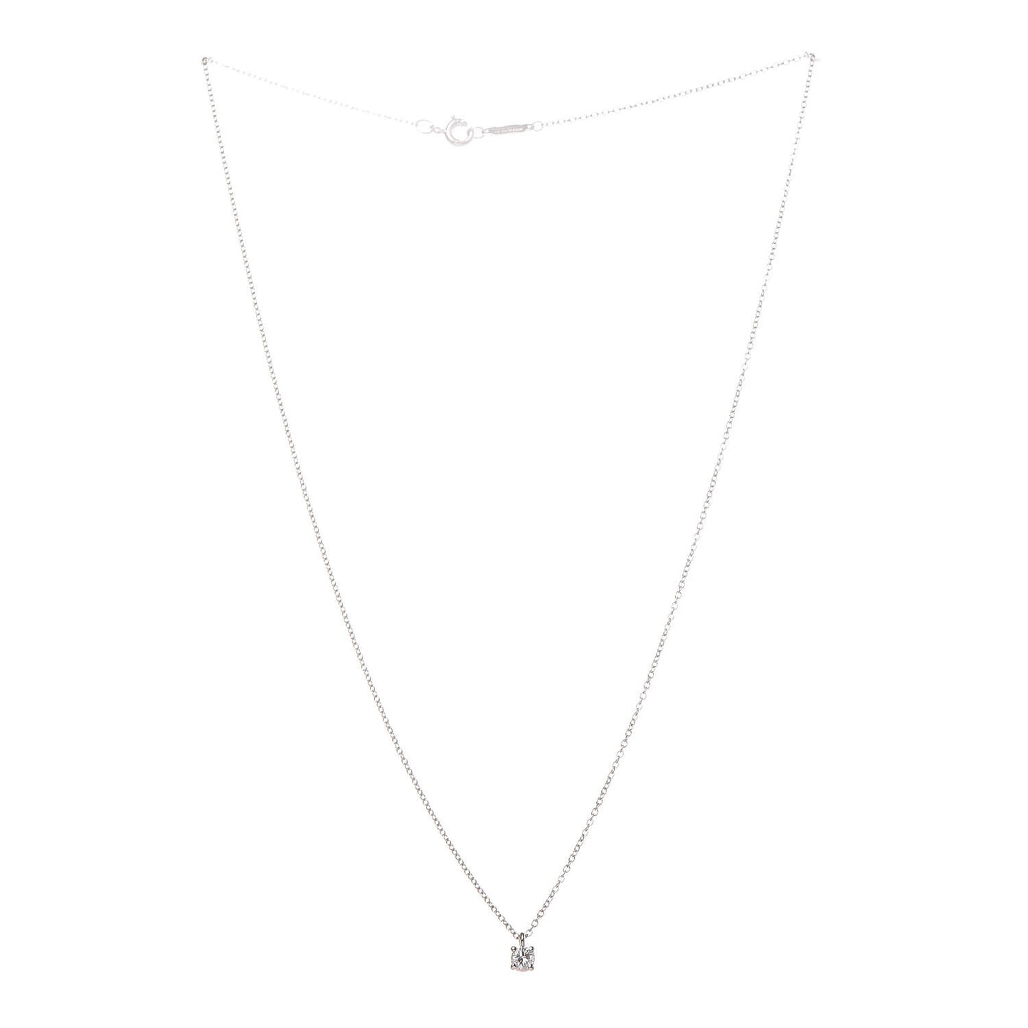 Platinum Diamond .17ct Solitaire Pendant Necklace