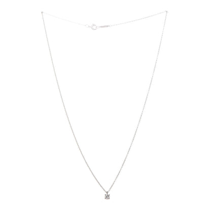 Tiffany Platinum Diamond .17ct Solitaire Pendant Necklace 3 of 6
