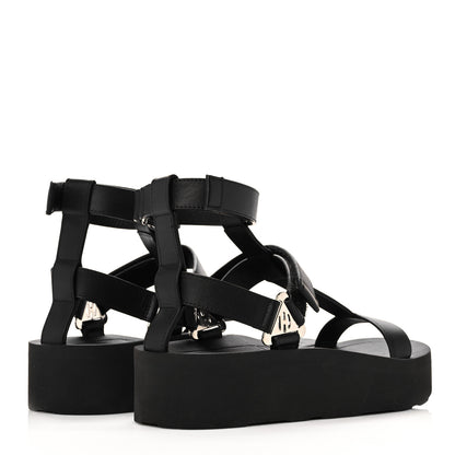 Hermes Calfskin Womens Enid Sandals 36 Black 4 of 10