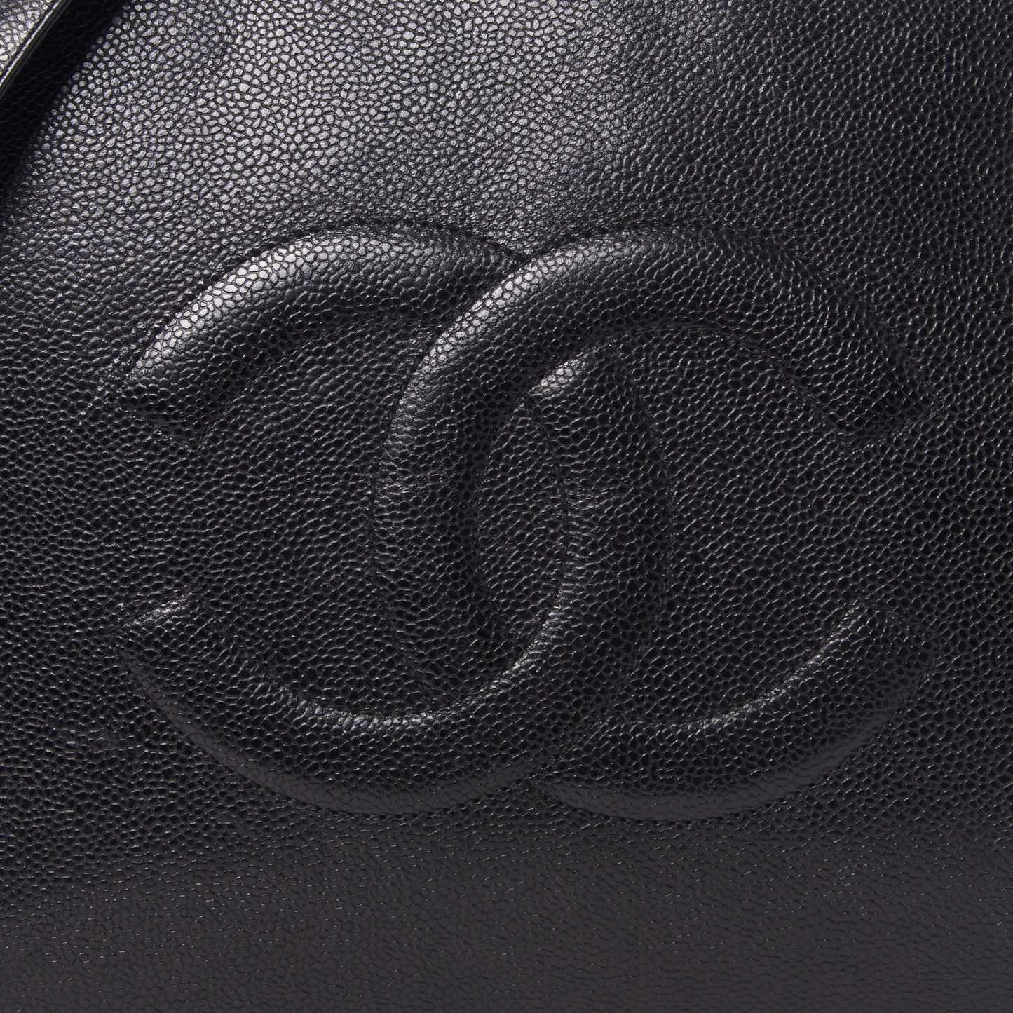 Caviar Large CC Shoulder Bag Black