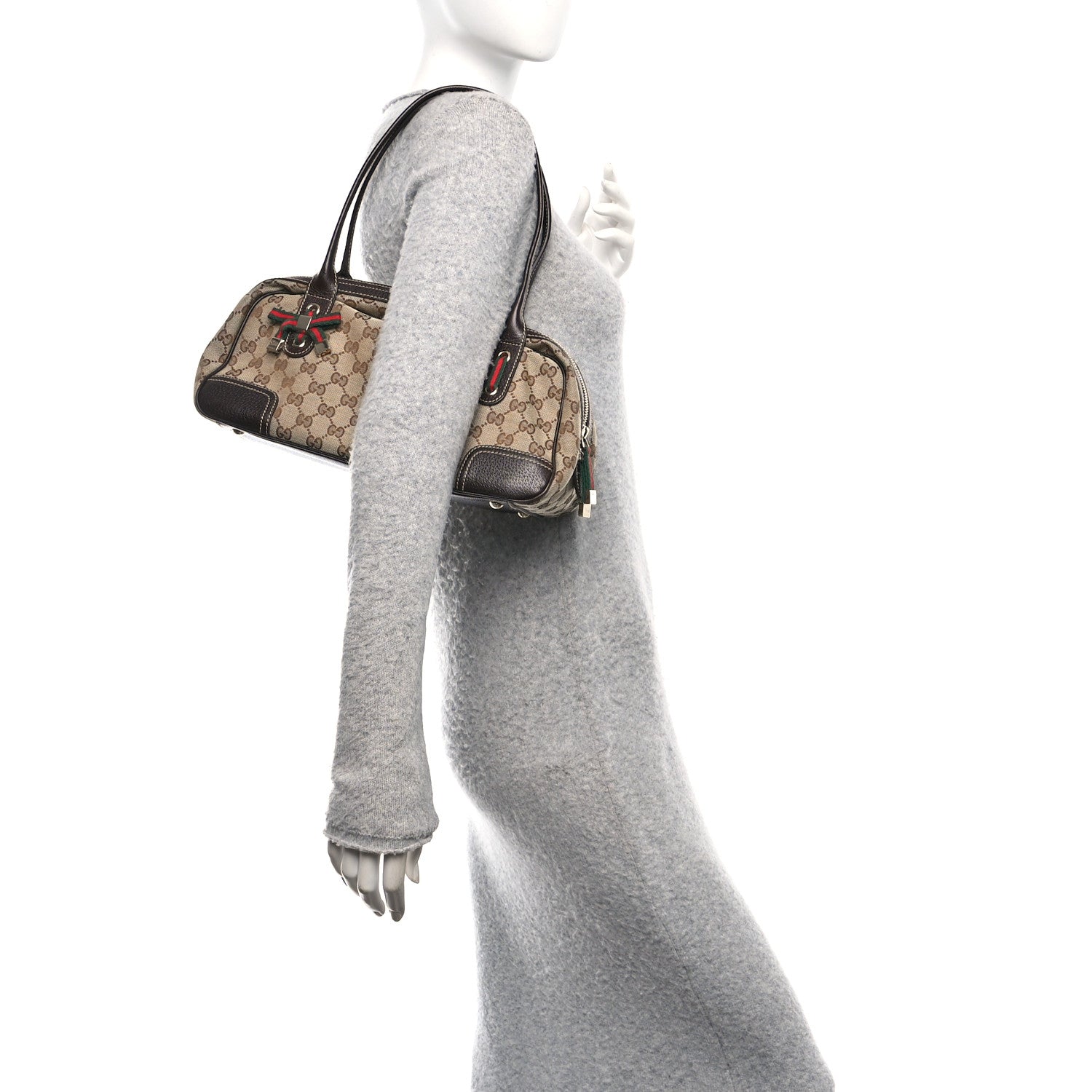 Gucci Monogram Small Princy Satchel Dark Brown 2 of 10