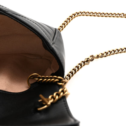 Gucci Calfskin Matelasse Super Mini GG Marmont Shoulder Bag Black 5 of 11