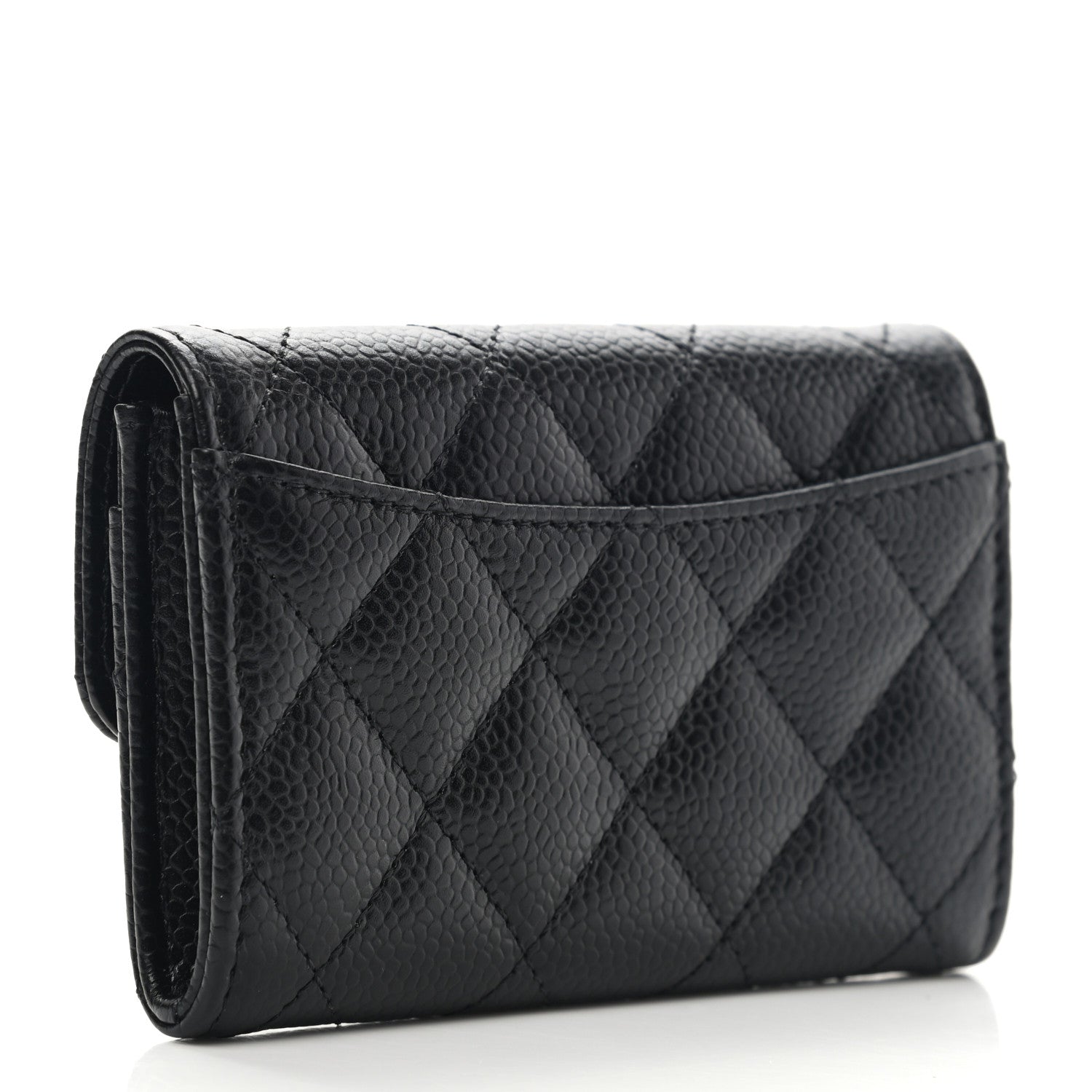 Chanel Caviar Quilted Flap Card Holder Wallet Black 3 of 9