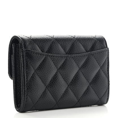 Chanel Caviar Quilted Flap Card Holder Wallet Black 3 of 9