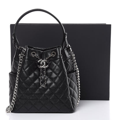 Chanel Caviar Quilted Small Chain Bucket Bag Black 10 of 10