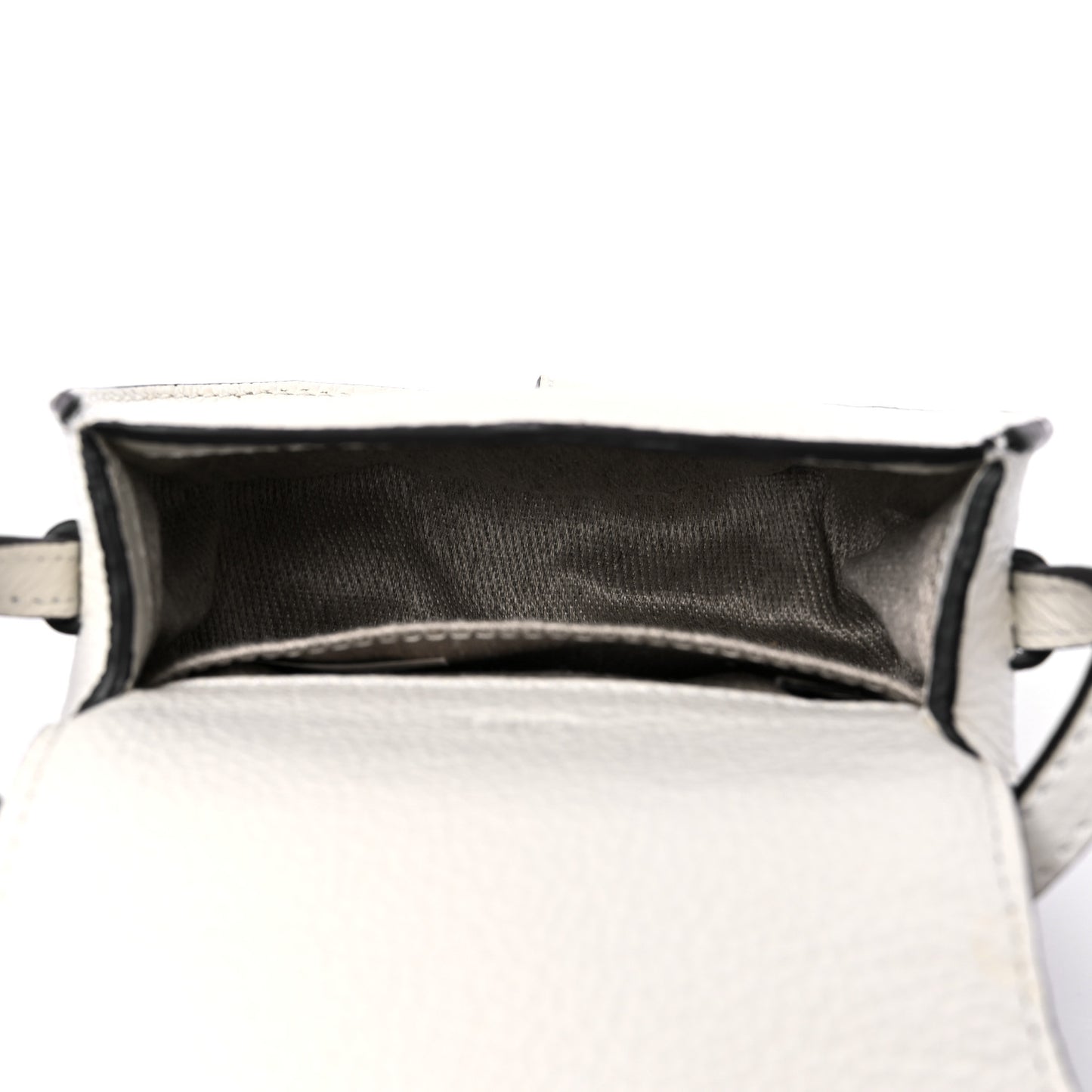Calfskin Nano Marcie Saddle Bag White