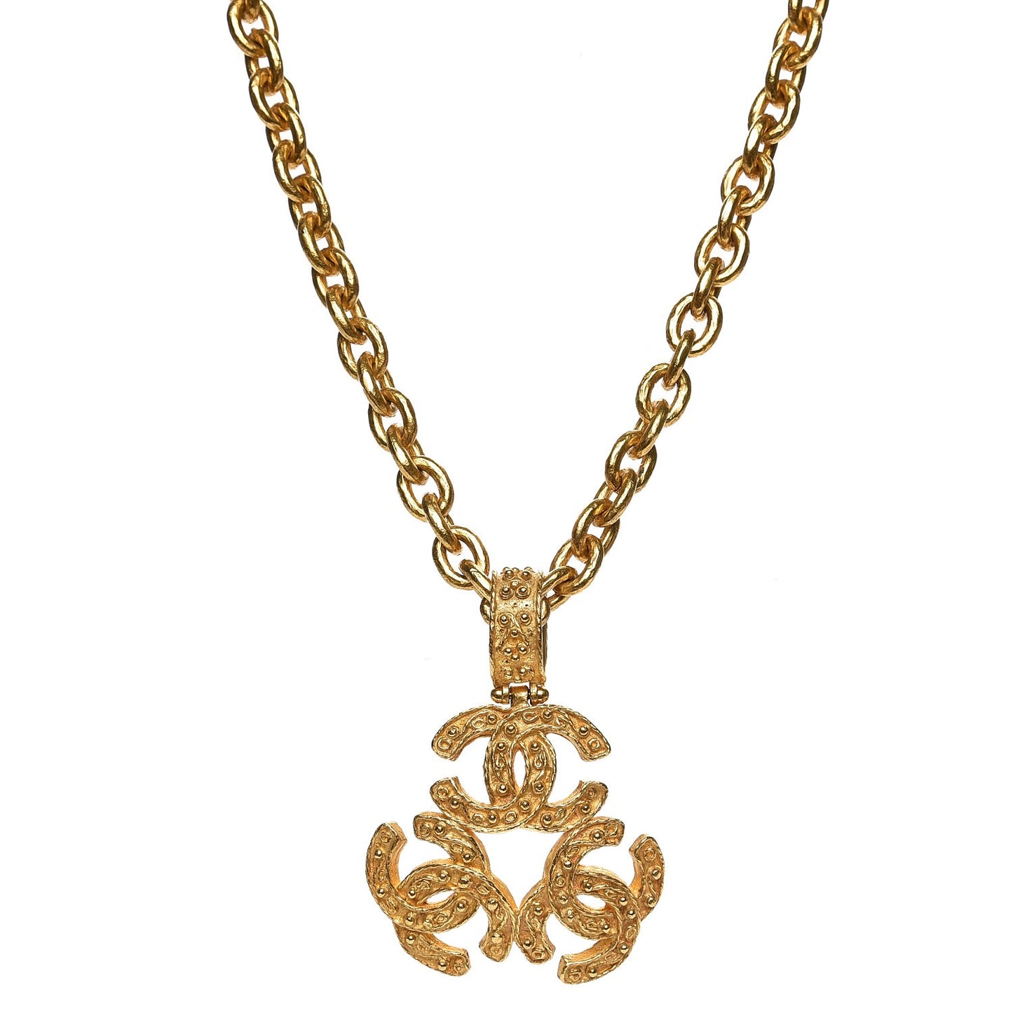 Triple CC Chain Necklace Gold