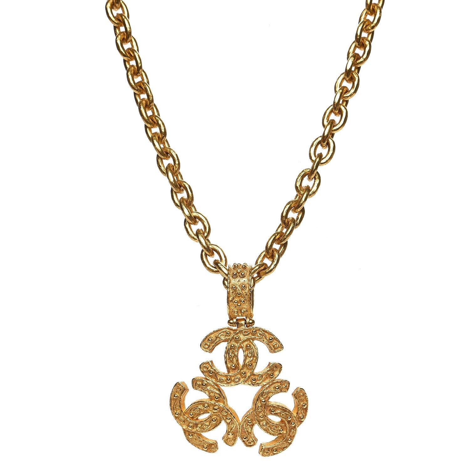 Chanel Triple CC Chain Necklace Gold 1 of 5