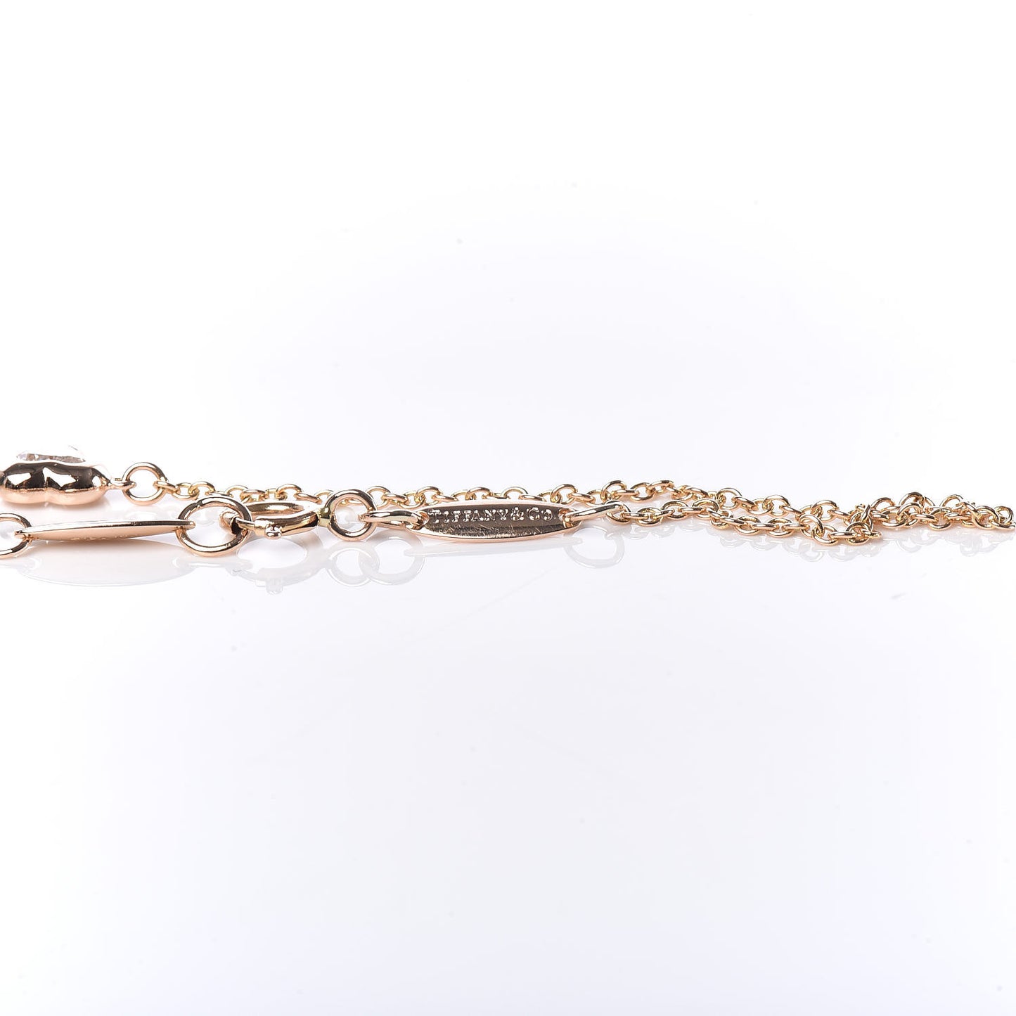 18K Rose Gold Diamond Elsa Peretti Diamonds by the Yard Heart Bracelet