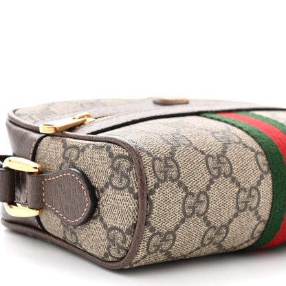 Gucci GG Supreme Monogram Web Mini Ophidia Shoulder Bag Brown 9 of 11