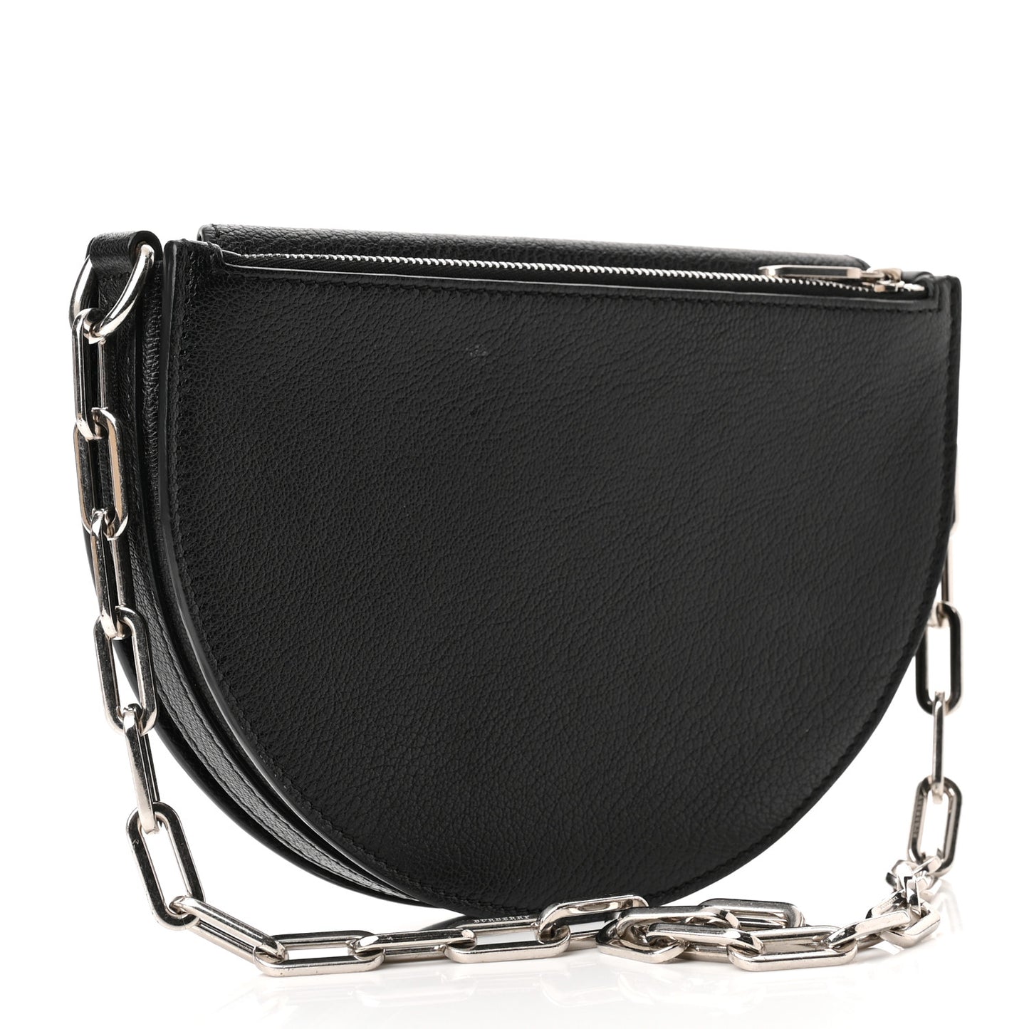 Goatskin Pecan Chain Shoulder Bag Black