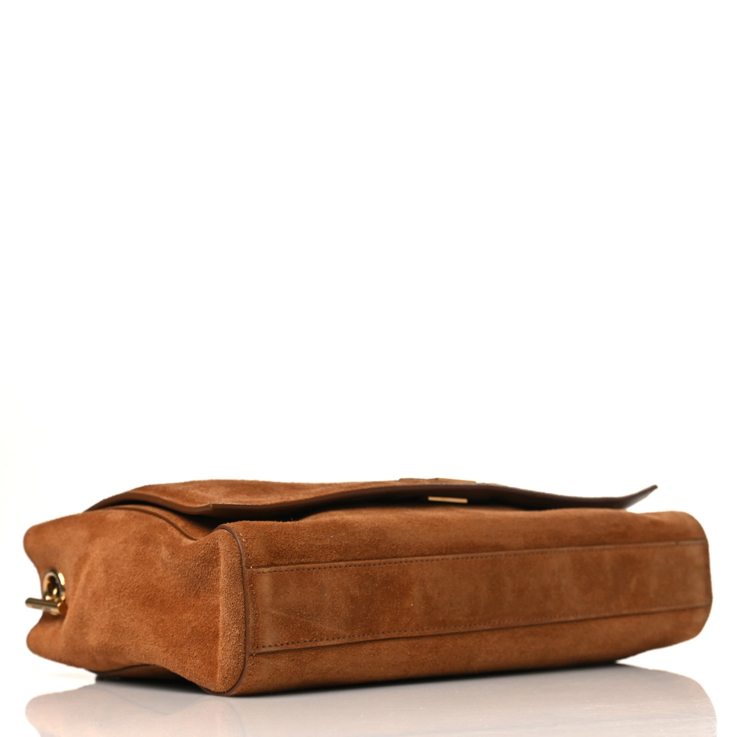 Smooth Calfskin Suede Medium Reversible Monogram Kate Satchel Light Ochre