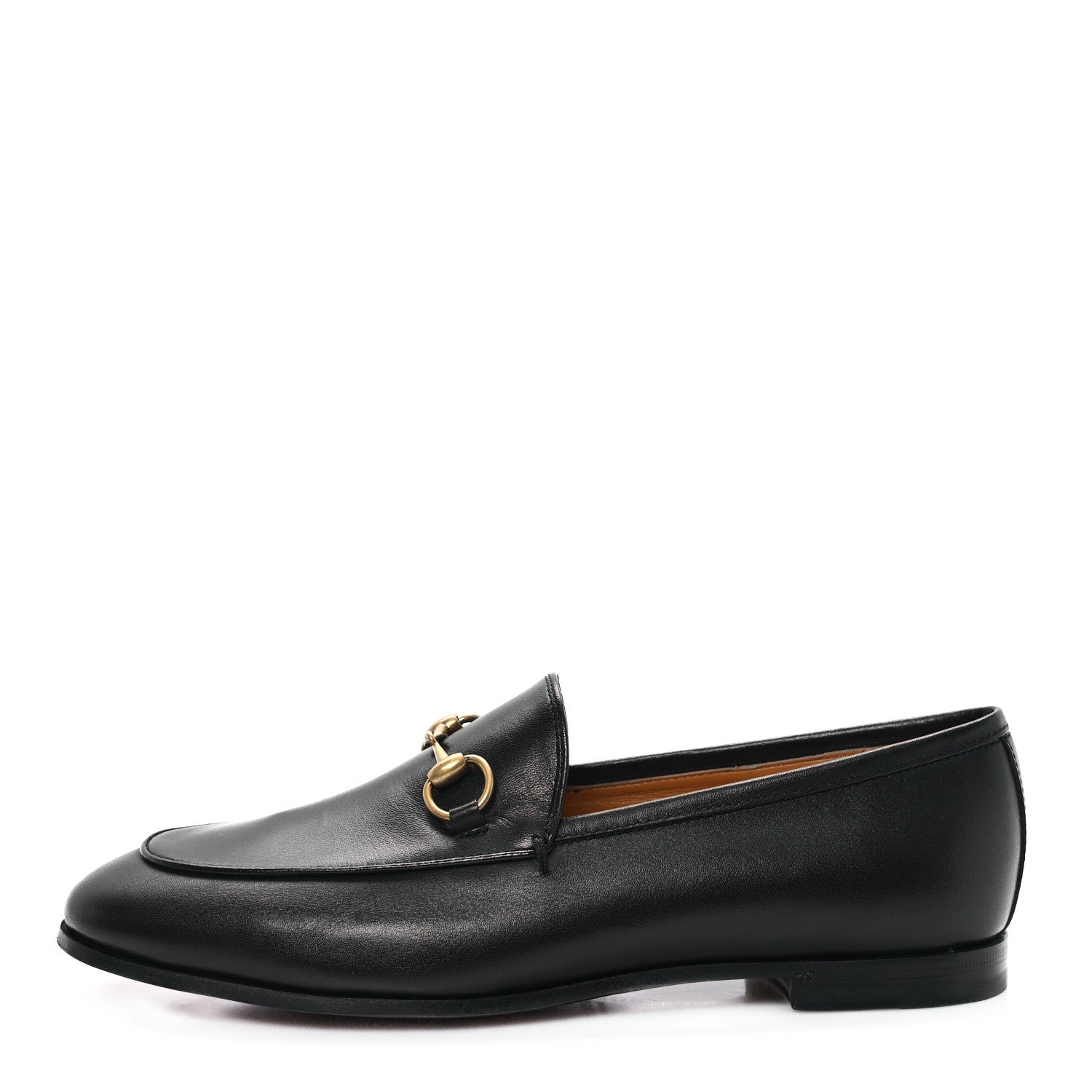 Gucci Betis Glamour Calfskin Womens Jordaan Loafers 37 Black 1 of 10