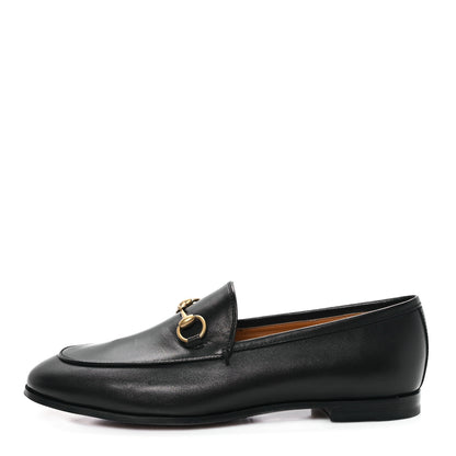 Gucci Betis Glamour Calfskin Womens Jordaan Loafers 37 Black 1 of 10