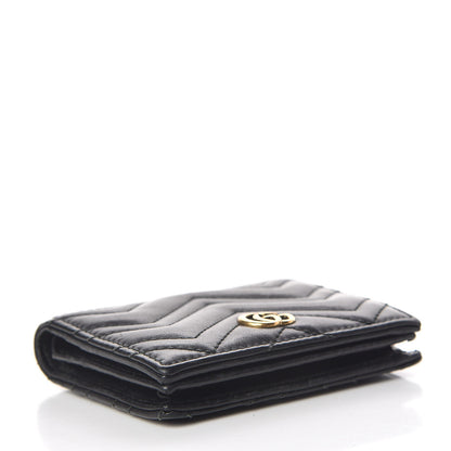 Gucci Calfskin Matelasse GG Marmont Card Case Black 4 of 11