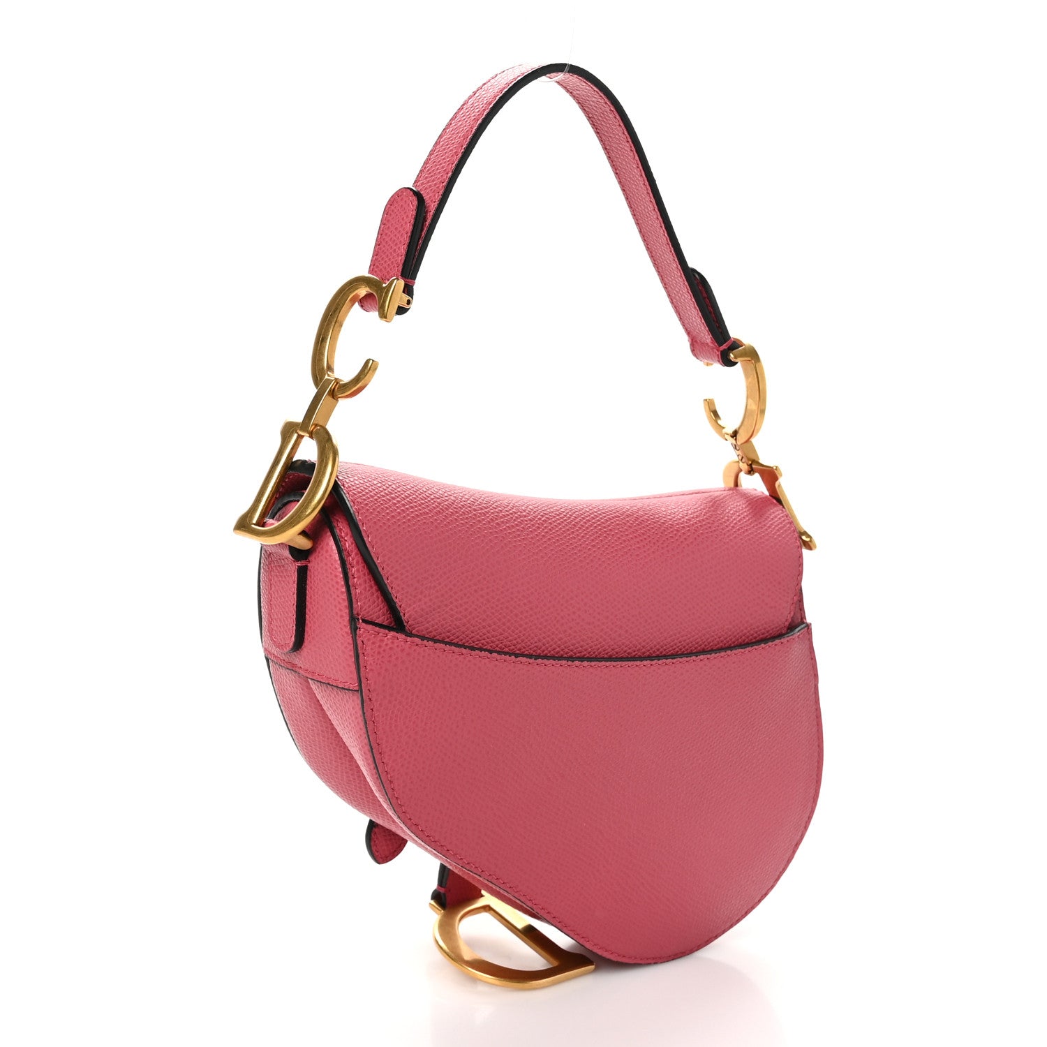 Christian Dior Grained Calfskin Mini Saddle Bag Pink 3 of 10