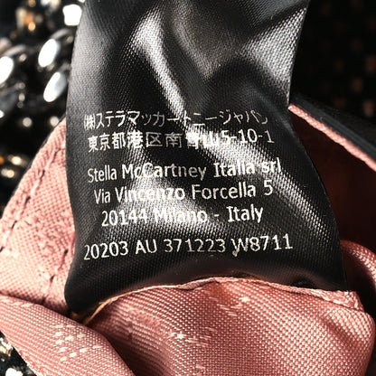 Stella McCartney Metallic Woven Raffia Mini Fold Over Falabella Black Gold 7 of 10
