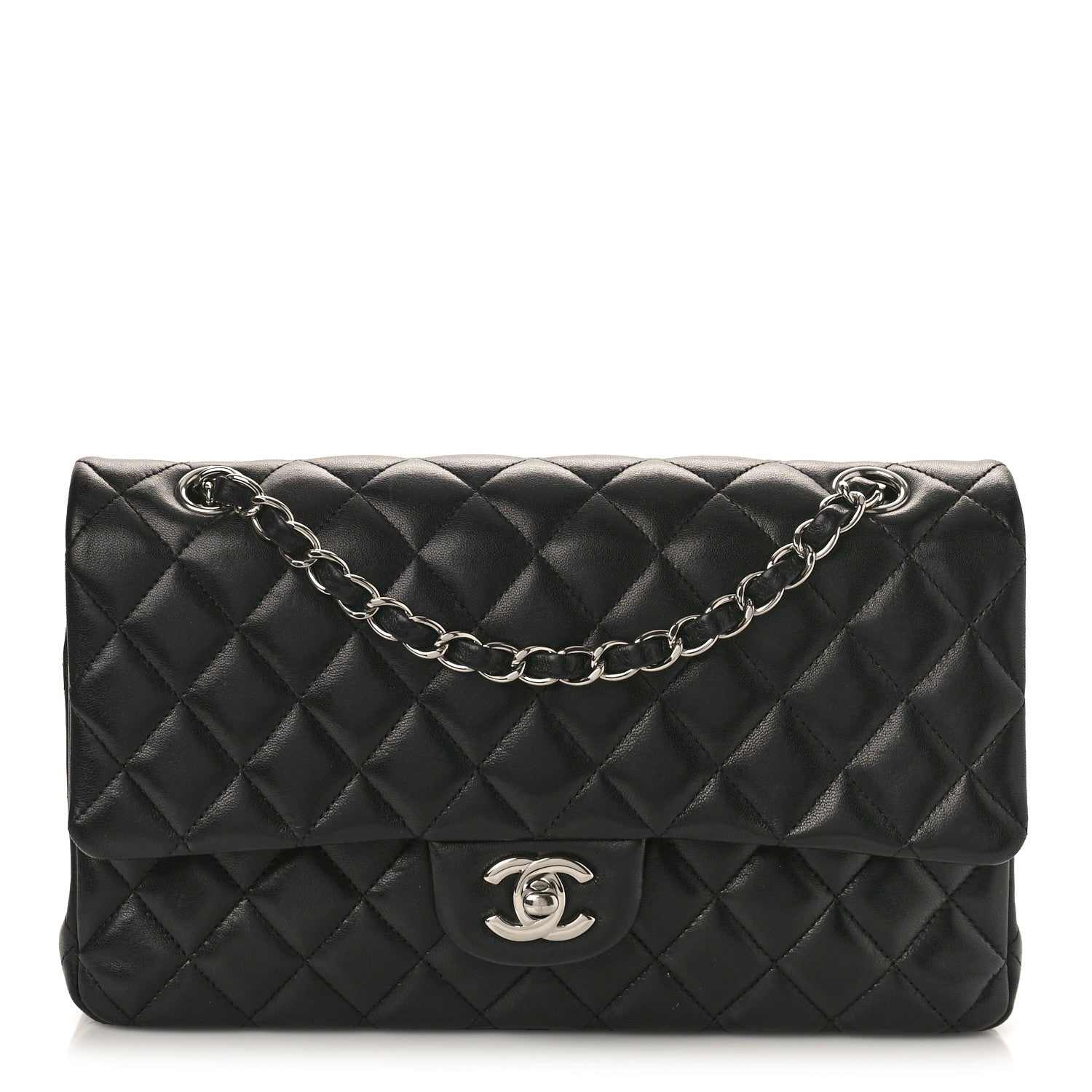 Chanel Lambskin Quilted Medium Double Flap Black 1 of 10