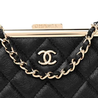 Chanel Lambskin Quilted Frame Clutch With Chain Black 8 of 10