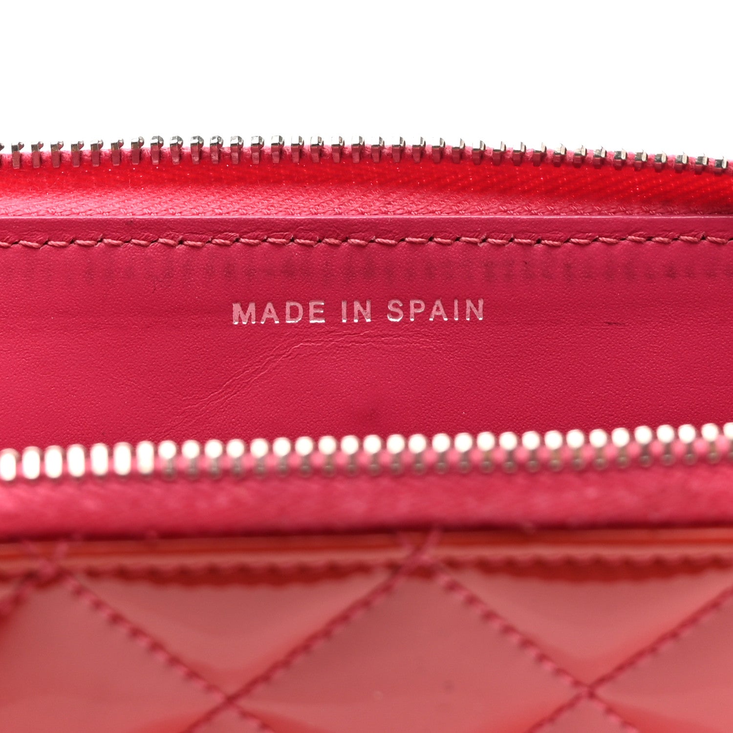 Chanel Patent Quilted Small Zip Around Wallet Pink 7 of 9