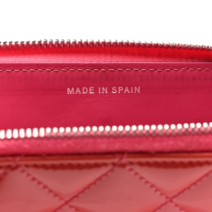 Chanel Patent Quilted Small Zip Around Wallet Pink 7 of 9