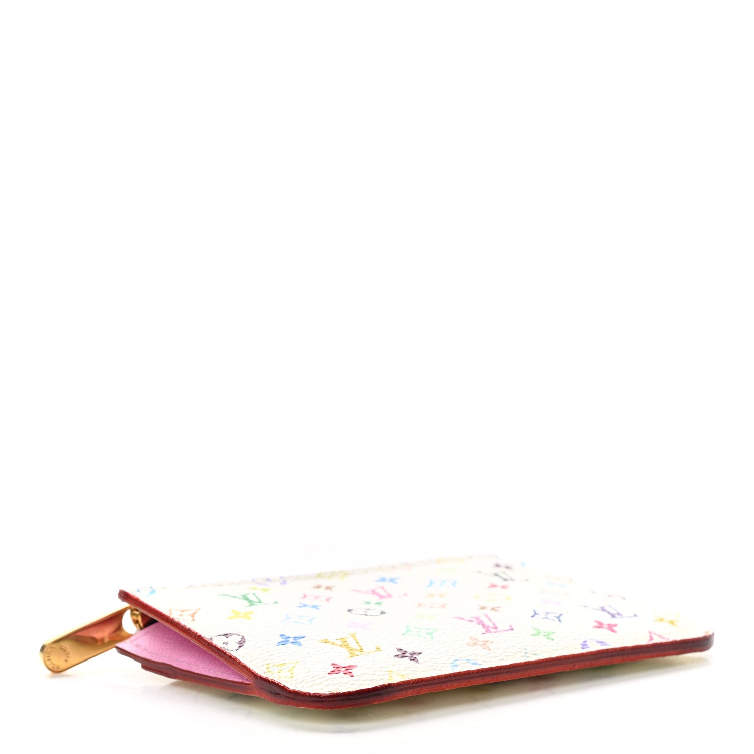 Louis Vuitton Monogram Multicolor Key Pouch White Litchi 4 of 8