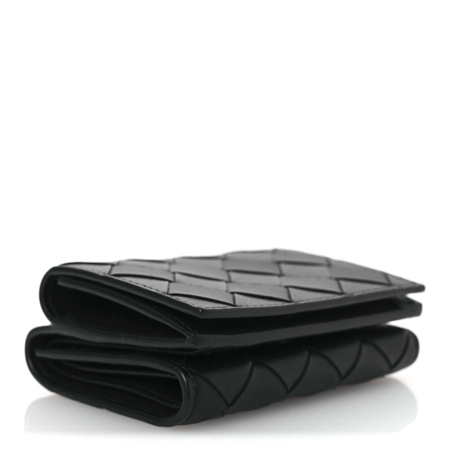 Bottega Veneta Nappa Maxi Intrecciato Tri-Fold Wallet Black 4 of 8
