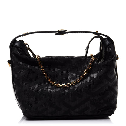 Versace Metallic Canvas La Greca Signature Mini Bag Black 1 of 10
