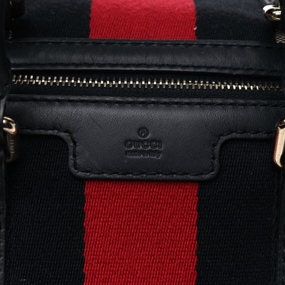 Gucci Monogram Selleria Calfskin Vintage Web Medium Boston Beige Blue 13 of 14