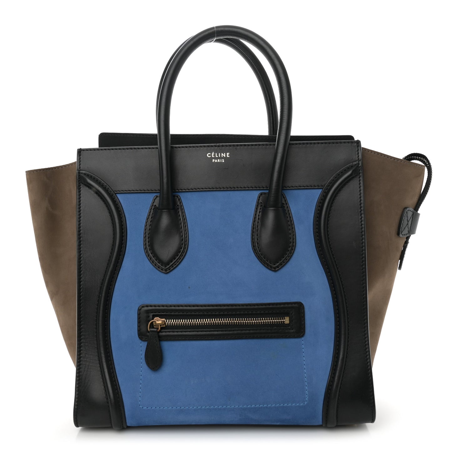 Grained Calfskin Nubuck Mini Tri-Color Luggage Royal Blue
