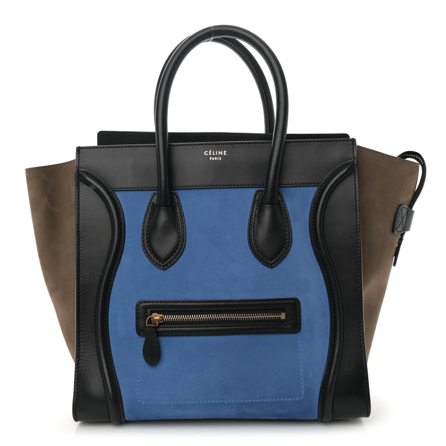Celine Grained Calfskin Nubuck Mini Tri-Color Luggage Royal Blue 1 of 9