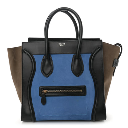 Celine Grained Calfskin Nubuck Mini Tri-Color Luggage Royal Blue 1 of 9