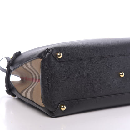 Burberry Grainy Calfskin House Check Large Banner Tote Black 11 of 12